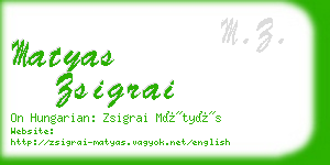 matyas zsigrai business card